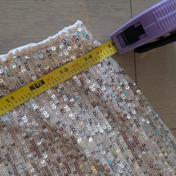 EUC Champagne Sequin Midi Skirt - Picture 2 of 6